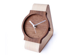 YK19-006-1 福井県産木製記念品・置き時計（ブラウン）