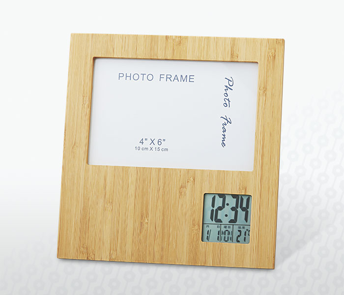 木製記念品［フォトフレーム電波時計］ S-D90-06｜トロフィー・メダル
